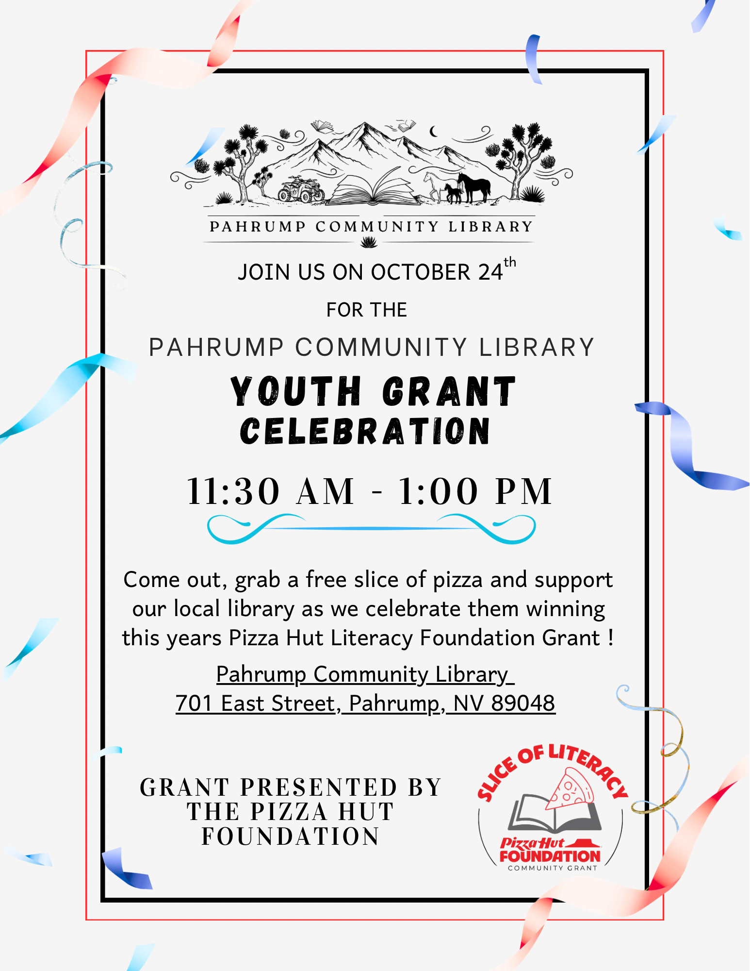 Youth grant celebration flyer