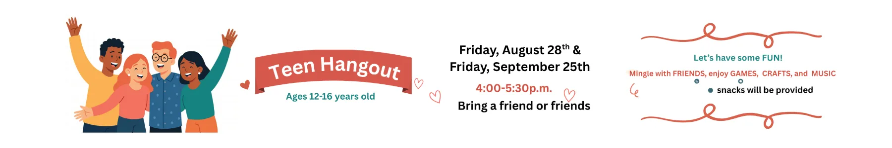 flyer of event - a group of teens